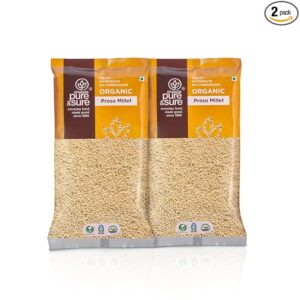 Phalada Pure & Sure Organic Proso Millet 1KG |Varigulu, Baragu, Chena Bajra|Rich In Fiber And Protein|100% Natural & Unpolished|Gluten-Free (500g X Pack of 2)