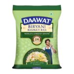 Daawat Biryani Basmati Rice, 5 Kg| World s Longest Rice Grain expands 24mm* | Tasty, Non-sticky & Rich Aroma |Naturally Aged