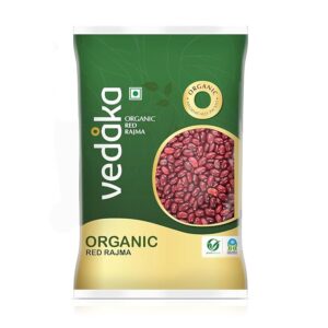Amazon Brand - Vedaka Organic Red Rajma 1Kg | Low in Fat | Naturally Rich Source of Protein & Fiber | Cholesterol Free & No Added Additives