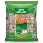 Tata Sampann Unpolished White Lobia (Chawli), 500g, Select Grains, Black Eyed Beans, Chef Recommended