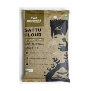 Two Brothers Organic Farms Sattu Atta (1 kg) | Made Using Bengal Gram | Natural & Gluten Free Chana Sattu | High Protein Bengal Gram Flour | Sattu Drink Powder | Gram Powder