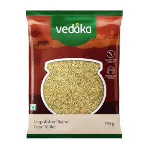Amazon Brand - Vedaka Unpolished Pearl Millet | 750 G | Bajra/Sajje/Kambu/Pindi/Sajjalu