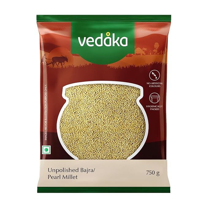 Amazon Brand – Vedaka Unpolished Pearl Millet | 750 G | Bajra/Sajje/Kambu/Pindi/Sajjalu