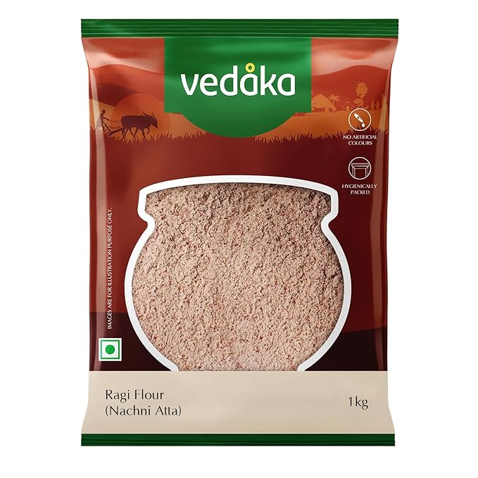 Amazon Brand – Vedaka Ragi Flour (Nachni Atta), 1 kg