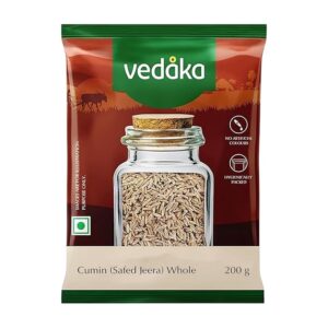 Vedaka Whole Jeera (Cumin) is premium-quality, naturally aromatic cumin seeds. Perfect for tempering, cooking, and enhancing traditional Indian recipes.