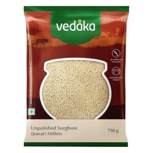 Amazon Brand - Vedaka Unpolished Sorghum Millets | 750 G | Jowar/Great Millet/Bili Jola/Jonnalu/Cholam