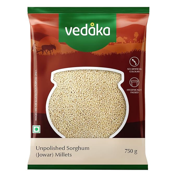 Amazon Brand – Vedaka Unpolished Sorghum Millets | 750 G | Jowar/Great Millet/Bili Jola/Jonnalu/Cholam