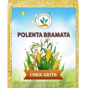 Nourcery Italian Yellow Corn Polenta Bramata, 1Kg (Corn Grits) [Vacuum Packed]