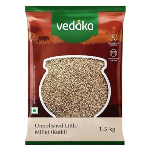 Amazon Brand - Vedaka Unpolished Little Millet | 1.5 Kg | Kutki/Samai/Same/Samulu/Chama