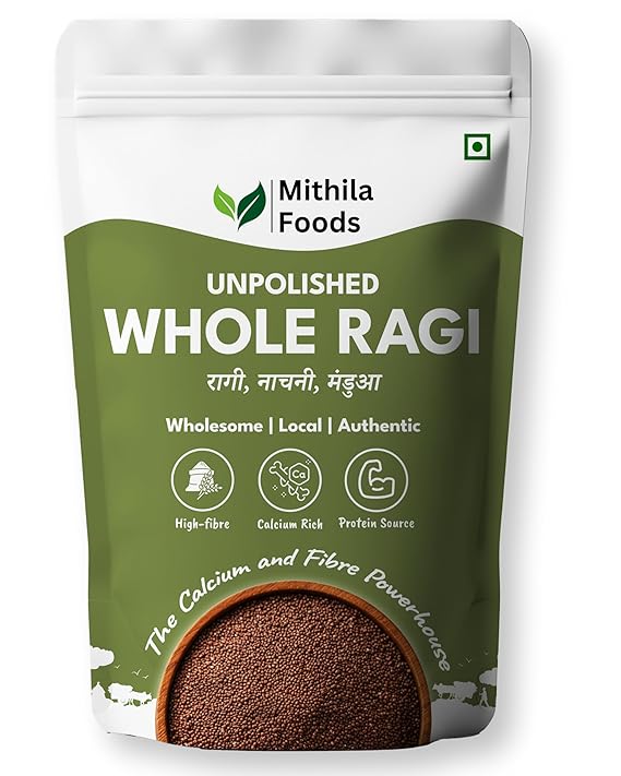 MITHILA FOODS 3 kg Unpolished Whole Ragi (Finger Millet/Nachni/Mandua/Kezhvaragu/Ragulu) | High Calcium & Fibre | Gluten-Free Supergrain from Gumla, Jharkhand – India’s Ragi Capital