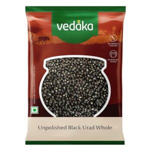 Amazon Brand - Vedaka Unpolished Black Urad Dal Whole 1Kg | Rich In Protein | Cholesterol Free