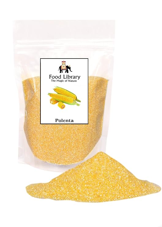Food Library The Magic Of Nature Yellow Corn Polenta, 400g | Premium Cornmeal for Creamy, Grilled & Baked Dishes | Natural Polenta for Crunchy Coating & Versatile Cooking