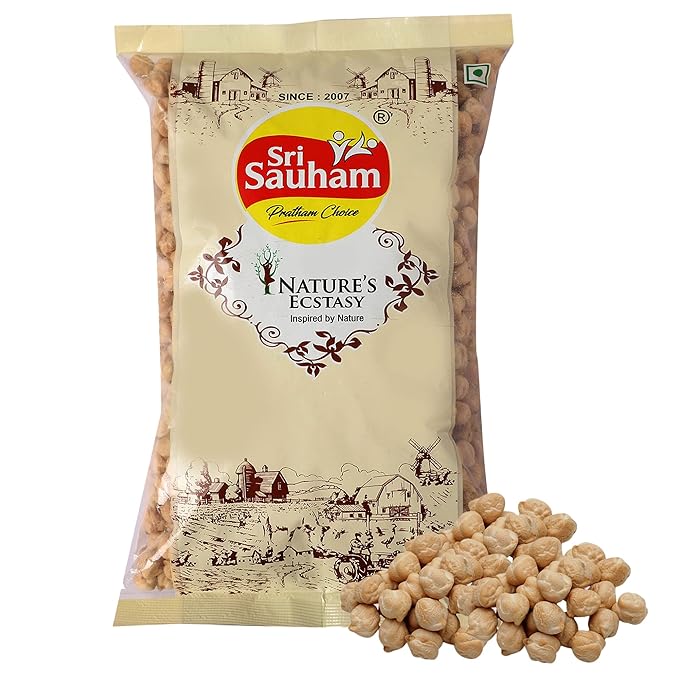 Sri Sauham Premium Unpolished Kabuli Chana Extrabold – 500 gm Pack | Premium White Chickpeas | Healthy Rich Source of Protein | No Cholesterol or Additives | Fresh Safed Chole, Vegan & Gluten free